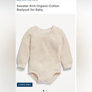 Sweater-Knit Organic-Cotton Bodysuit for Baby